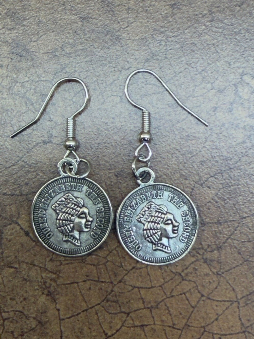 Silver tone Coin Charm Dangle Earrings - Women's Jewelry
